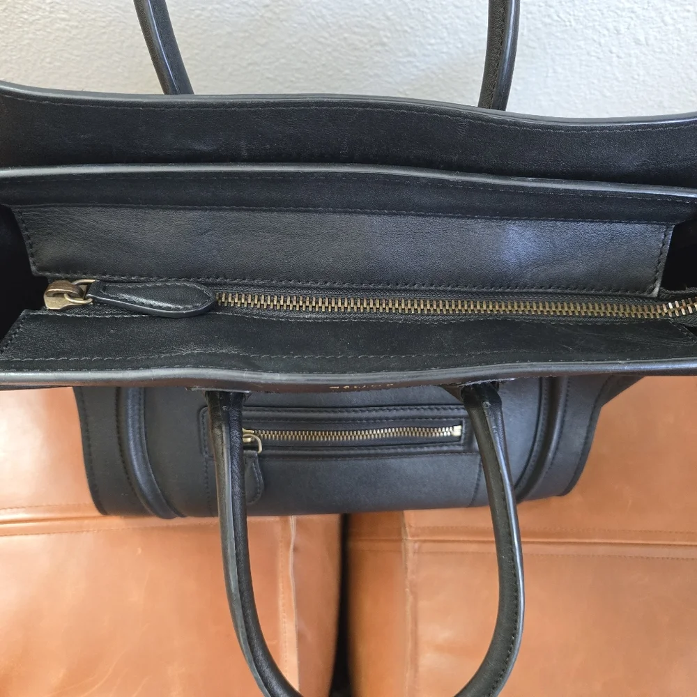 Celine Smooth Calfskin Mini Luggage Black - Picture 4 of 12